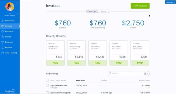 Freshbooks-Dashboard