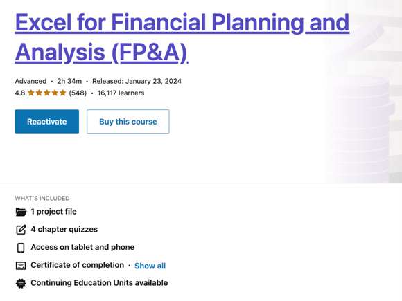 excel for FPA