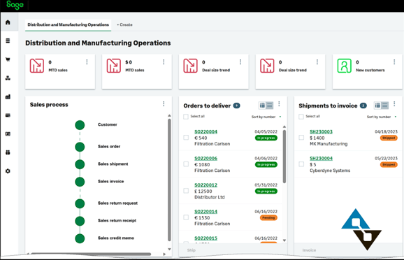 Sage distribution dashboard